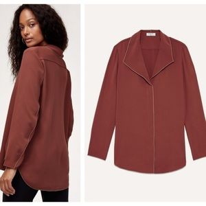 NWT Aritzia Babaton Rena Blouse XS Cider Gold